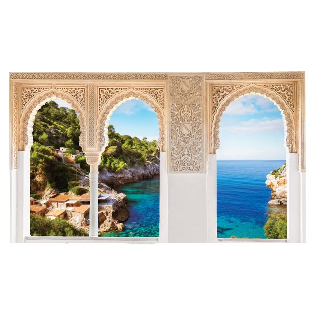 Decoración de cocinas Decorated Window Cala De Deia In Majorca