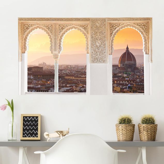 Vinilo ciudades del mundo Decorated Window Florence