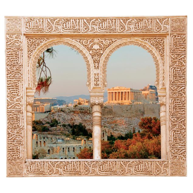 Vinilo 3d pared Decorated Window Acropolis