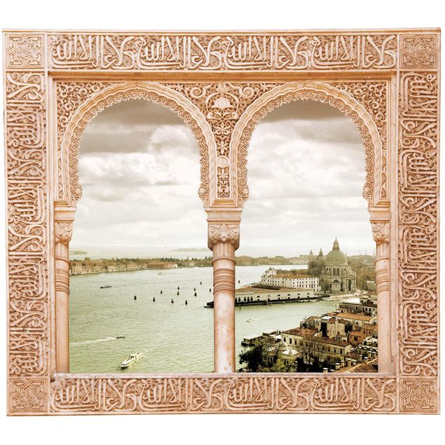 Vinilos de pared nombres de ciudades Decorated Window Venice Lagoon