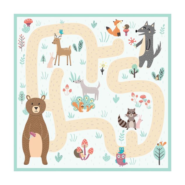 Alfombra bosque Playoom Mat Forest Animals - Friends On A Forest Path