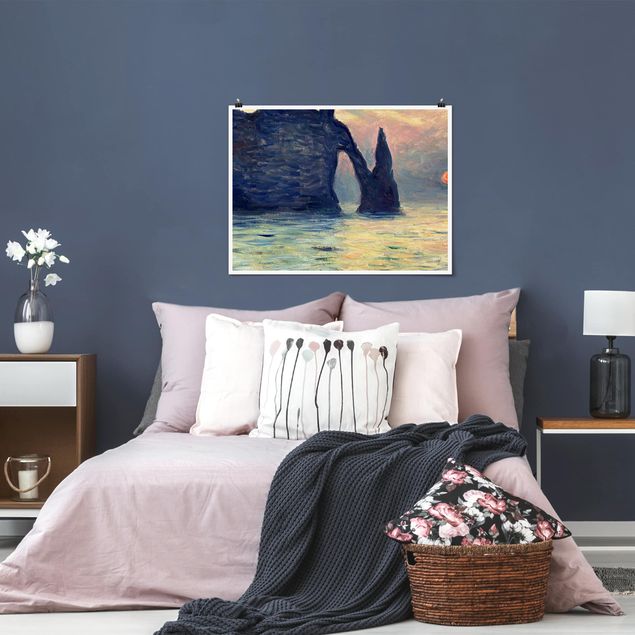 Reproducciones de cuadros Claude Monet - The Cliff, Étretat, Sunset