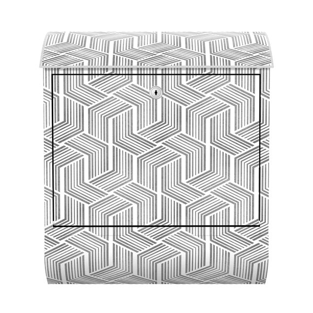 Buzones 3D Pattern With Stripes In Silver