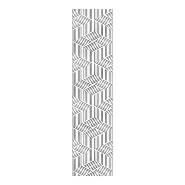 Paneles japoneses patrones 3D Pattern With Stripes In Silver