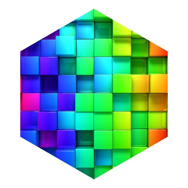 Papel pintado salón moderno 3D Cubes