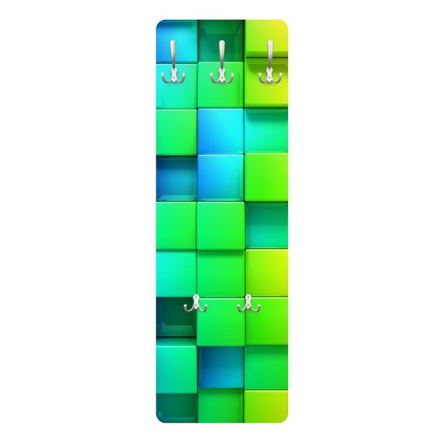 Percheros de pared multicolores 3D Cubes