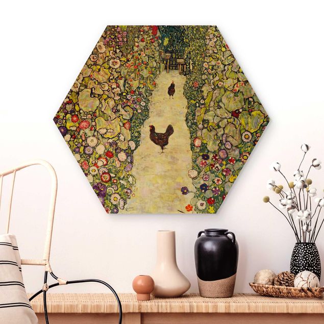 Cuadros Art deco Gustav Klimt - Garden Path with Hens