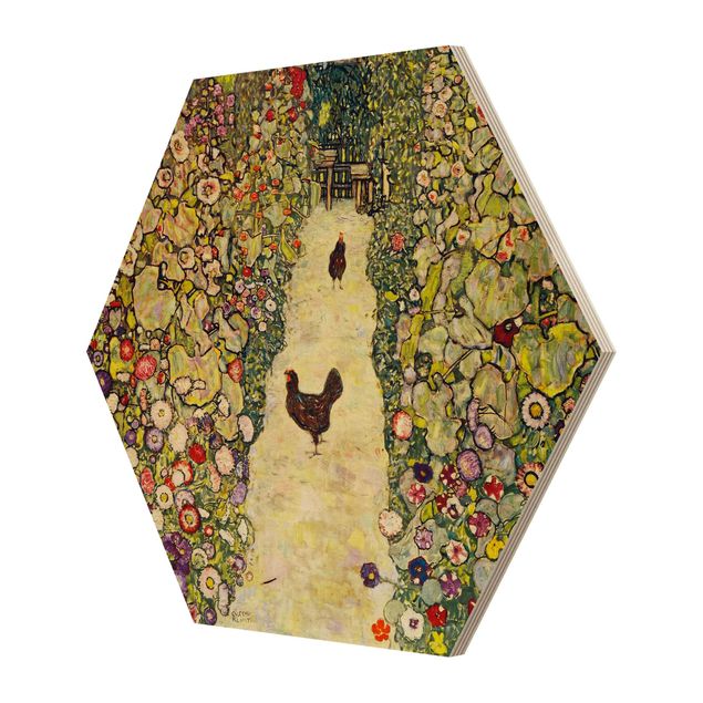 Cuadros de Klimt Gustav Klimt - Garden Path with Hens