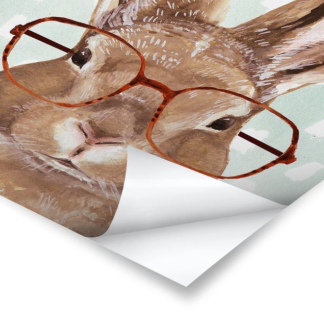 Pósters Animals With Glasses - Rabbit