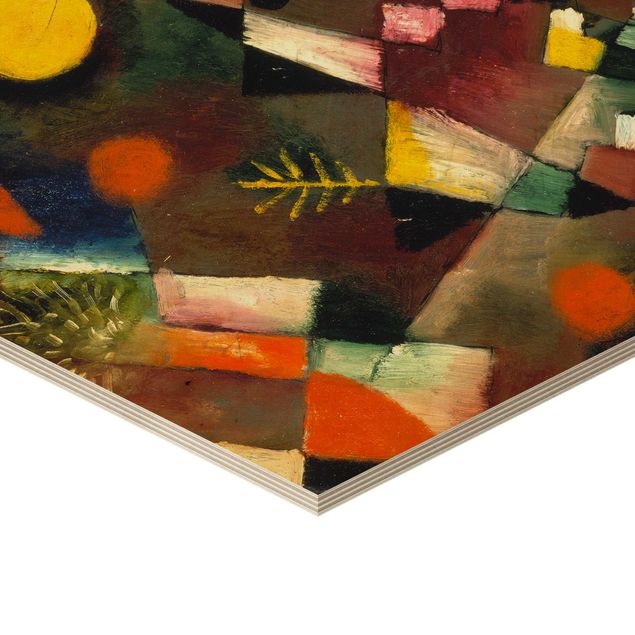 Hexagon Bild Holz - Paul Klee - Der Vollmond