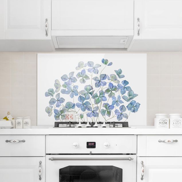 Panel antisalpicaduras cocina flores Blue Hydrangea Flowers