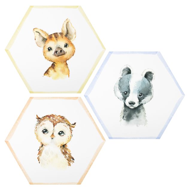 Cuadros Watercolour Forest Animals Set II