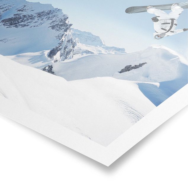 Cuadros decorativos modernos Flying Snowboarder
