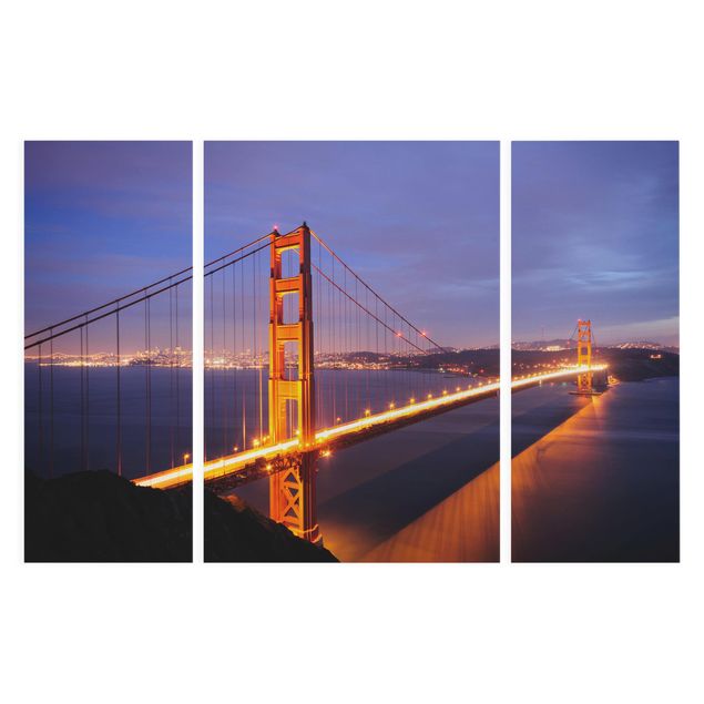 Cuadros morados Golden Gate Bridge At Night