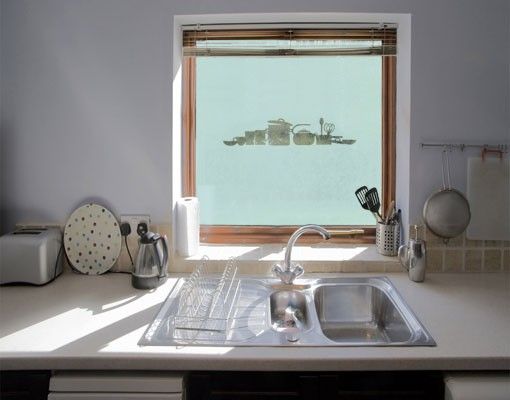 Fensterfolie - Sichtschutzfolie No.UL936 Geschirr II - Milchglasfolie