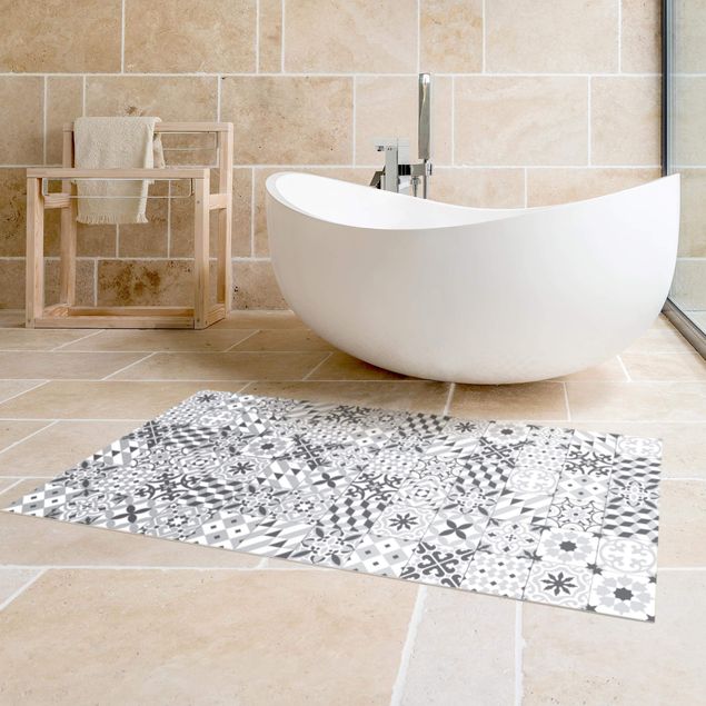 Pasilleros alfombras Geometrical Tile Mix Grey