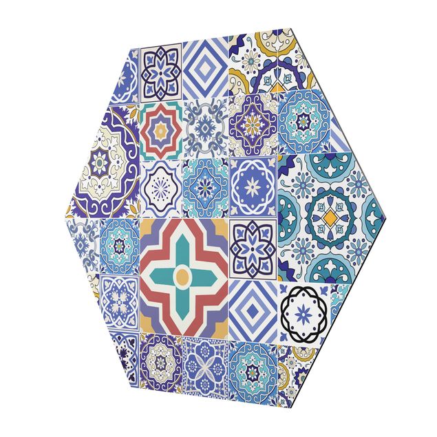 cuadros hexagonales Backsplash - Elaborate Portoguese Tiles
