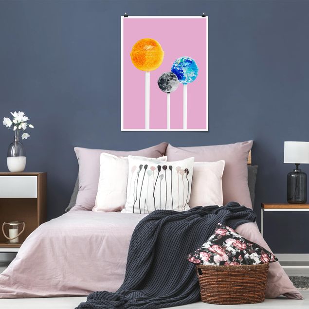 Póster cuadros famosos Lollipops With Planets