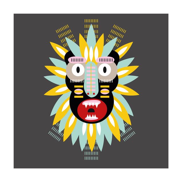 Alfombra grande Collage Ethnic Mask - King Kong