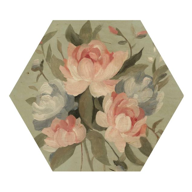 cuadro hexagonal Bouquet In Pastel I