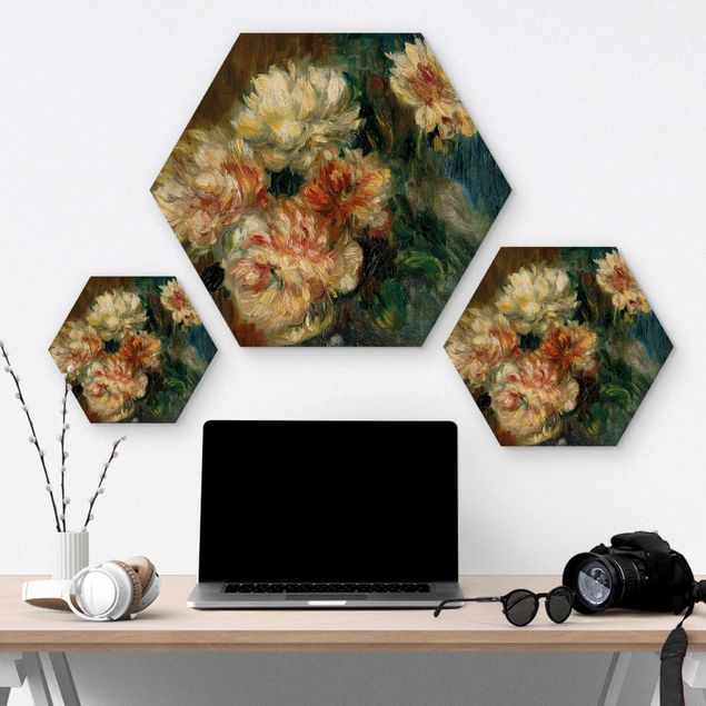 Cuadros hexagonales Auguste Renoir - Vase of Peonies