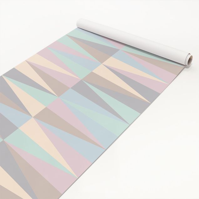 Papel adhesivo para muebles patrones Triangles In Pastel Colours