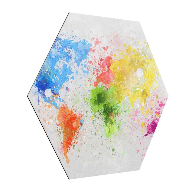Cuadro multicolor Colourful Splodges World Map