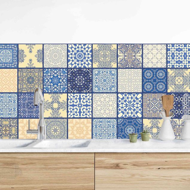 Decoración en la cocina Sunny Mediterranian Tiles With Blue Joints