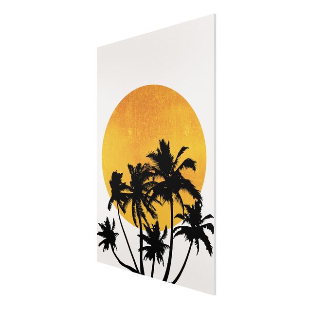 Cuadros de plantas naturales Palm Trees In Front Of Golden Sun
