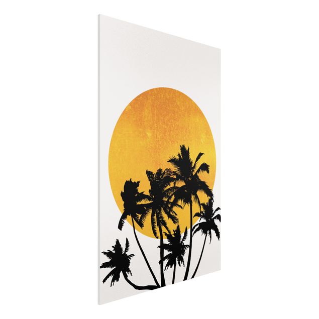 Decoración en la cocina Palm Trees In Front Of Golden Sun