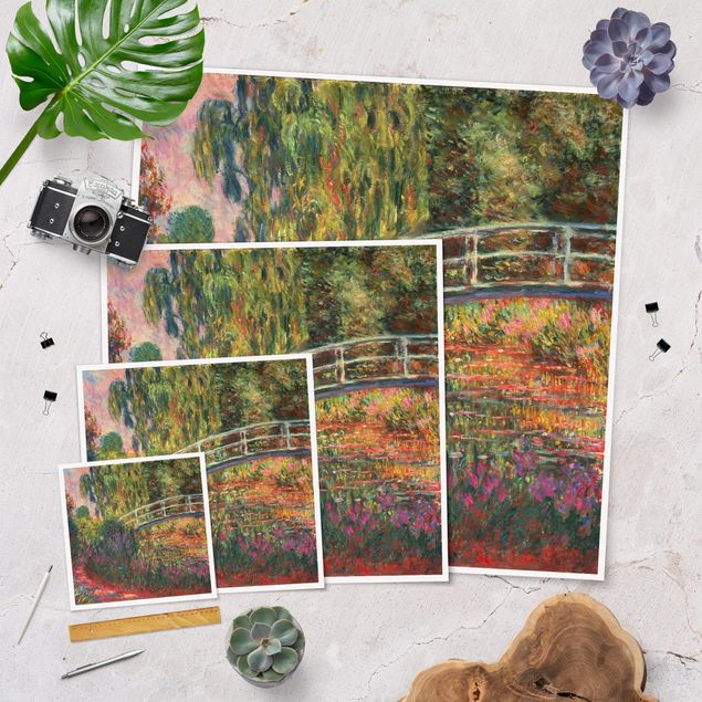 Láminas flores Claude Monet - Japanese Bridge In The Garden Of Giverny