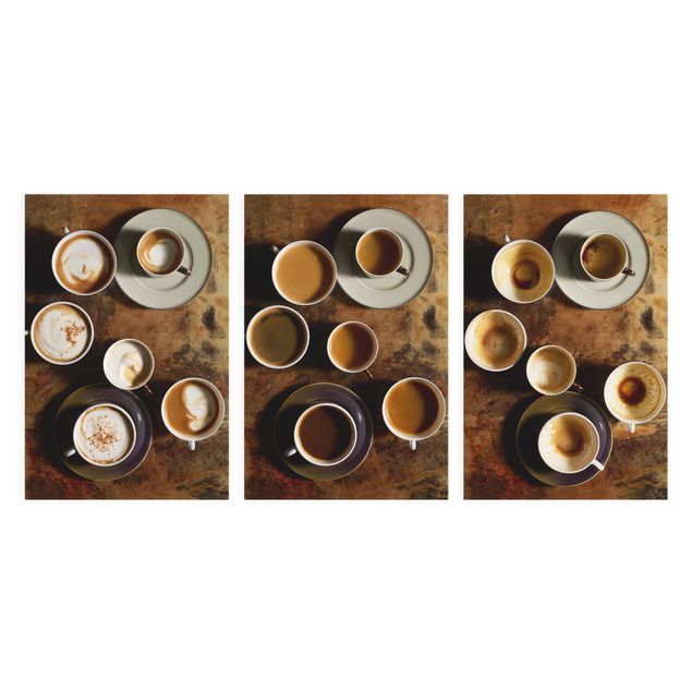 Cuadros de café para cocina Trilogy of coffee cups