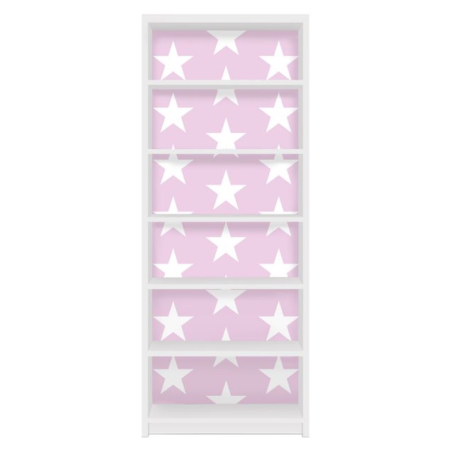 Láminas adhesivas en rosa White Stars On Light Pink