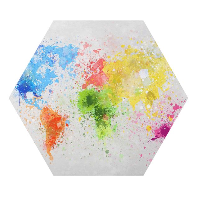 Cuadros decorativos Colourful Splodges World Map