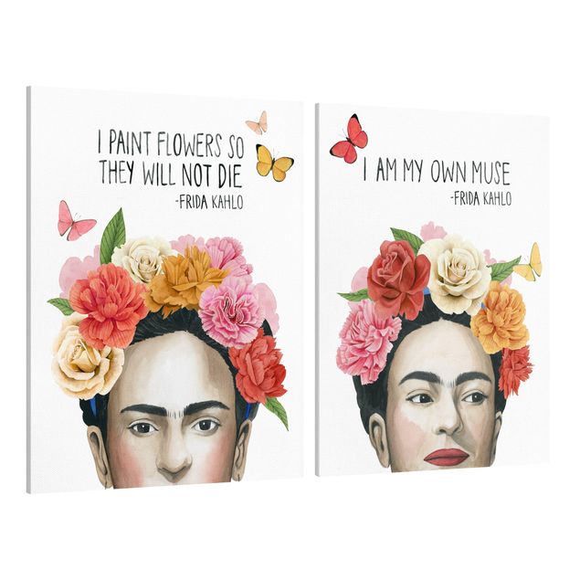 Cuadros de flores modernos Frida's Thoughts Set I