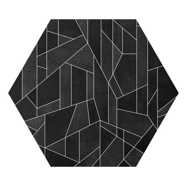 Cuadros negros Black And White Geometric Watercolour