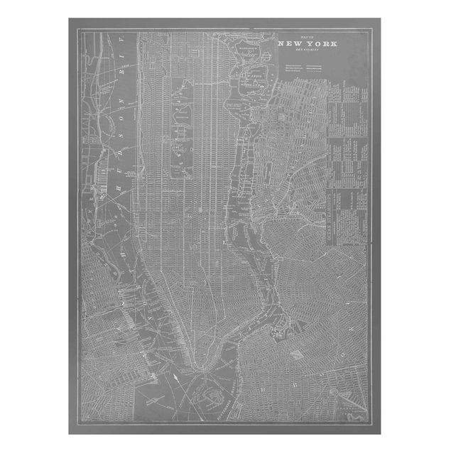 Cuadros Nueva York Vintage Map New York Manhattan