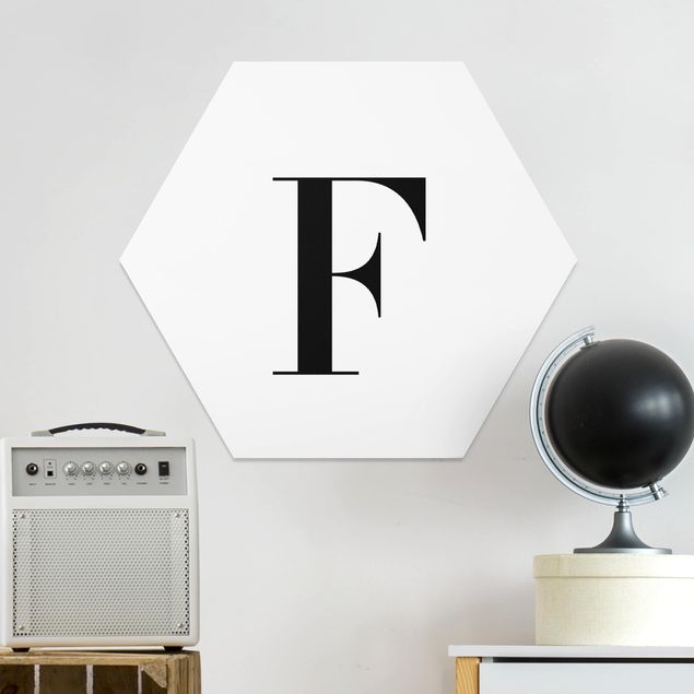 Cuadros letras Letter Serif White F