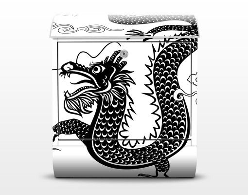 Buzón negro Asian Dragon