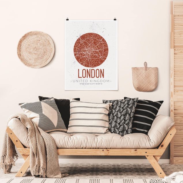cuadros-arquitectura-skyline-londres City Map London - Retro