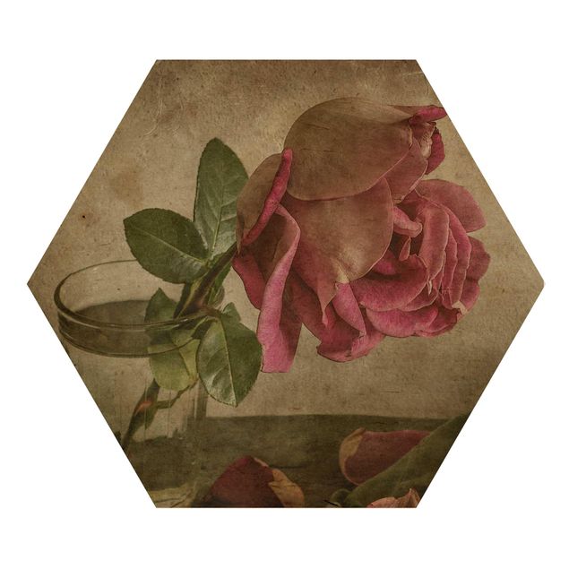 cuadros hexagonales Tear Of A Rose
