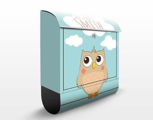 Buzones personalizados no.JS178 Customised text Hello Owl 39x46x13cm