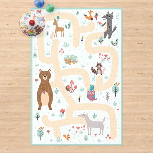 Alfombras para exterior Playoom Mat Forest Animals - Friends On A Forest Path