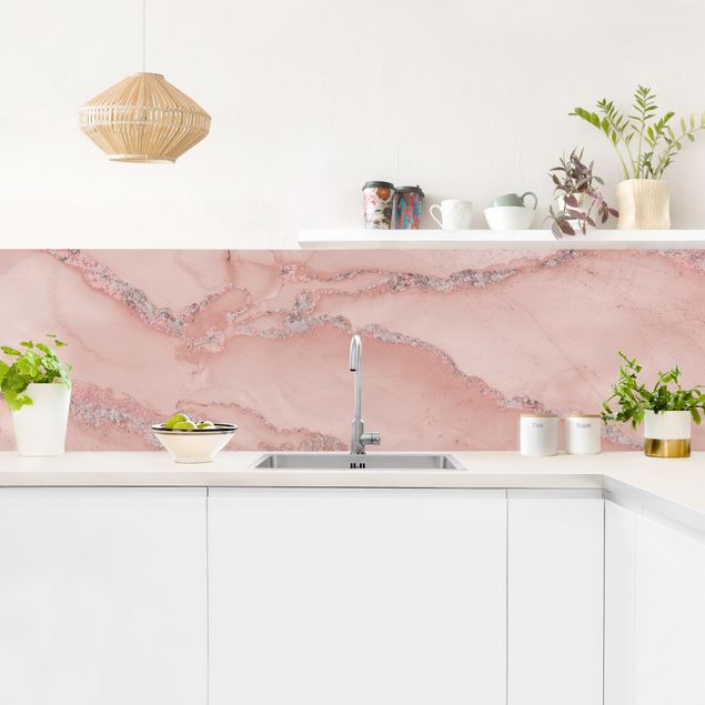 Laminas adhesivas pared Colour Experiments Marble Light Pink And Glitter