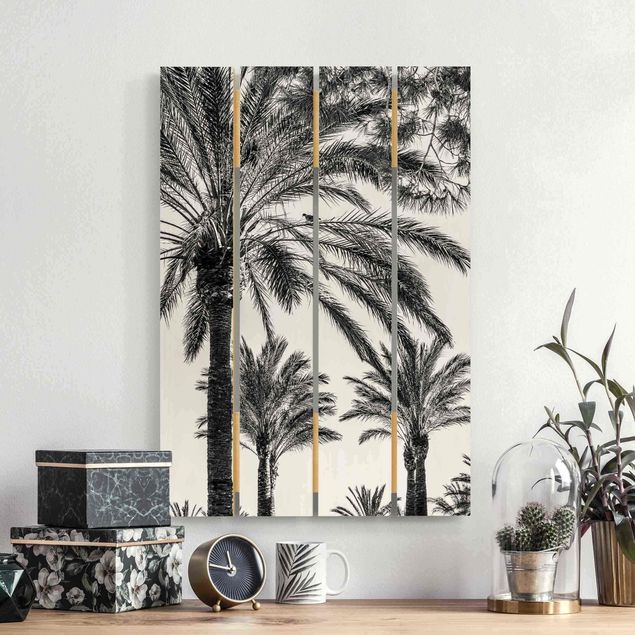 Decoración de cocinas Palm Trees At Sunset Black And White