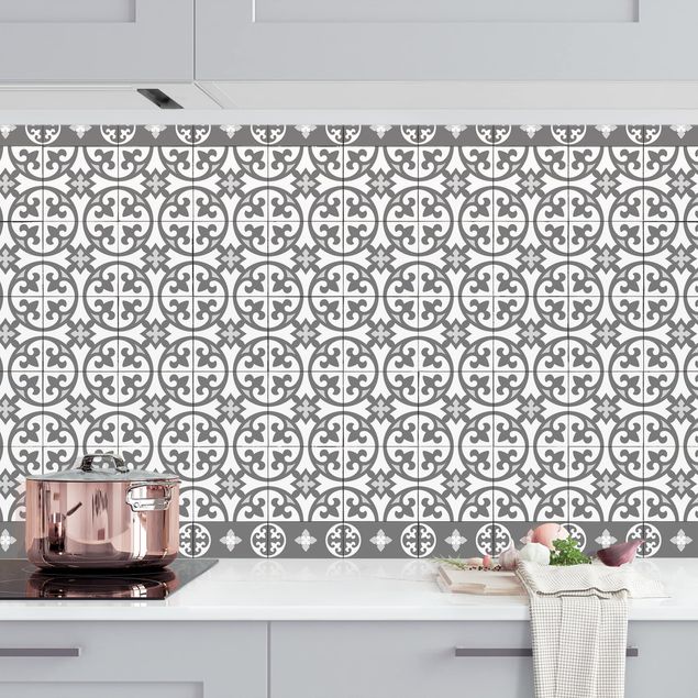 Decoración de cocinas Geometrical Tile Mix Circles Grey