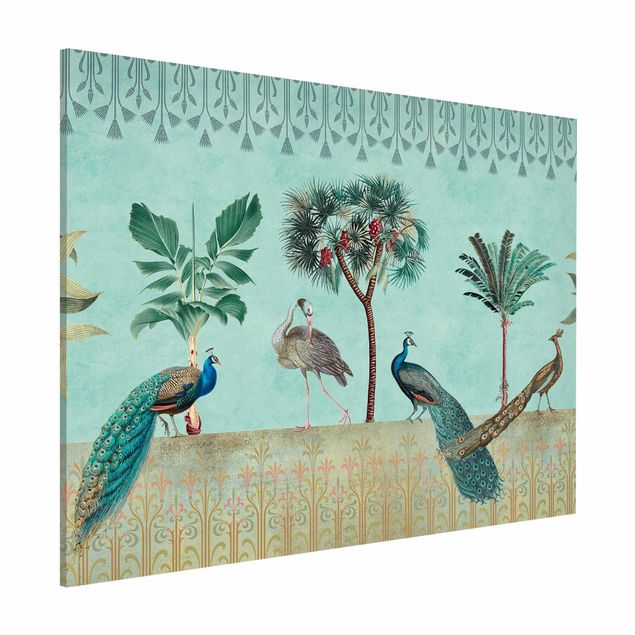 Decoración de cocinas Vintage Collage - Tropical Bird With Palm Trees