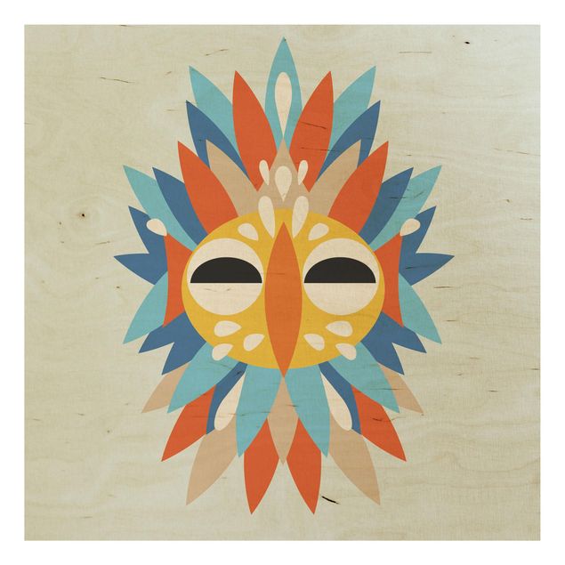 Cuadros Muah Collage Ethnic Mask - Parrot