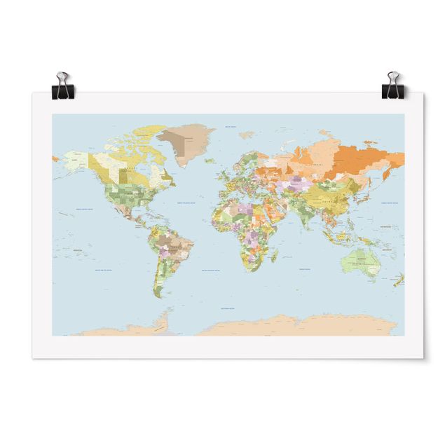Cuadros mapamundi Political World Map