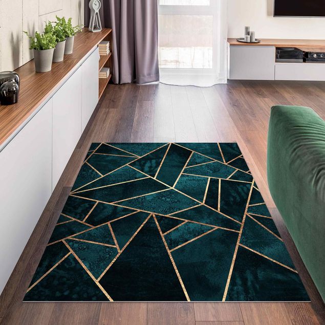 Alfombras modernas Dark Turquoise With Gold